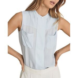 Reiss Lisa Utility Sleeveless Top in Palea Blue